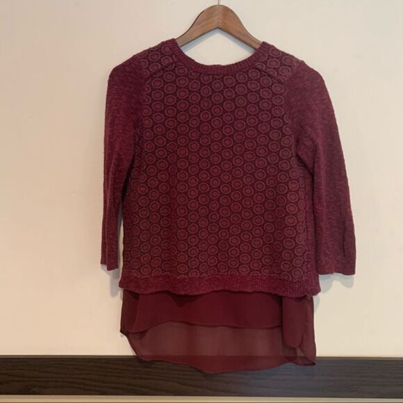Lucky brand knitted open back sweater sheer top - Picture 1 of 8